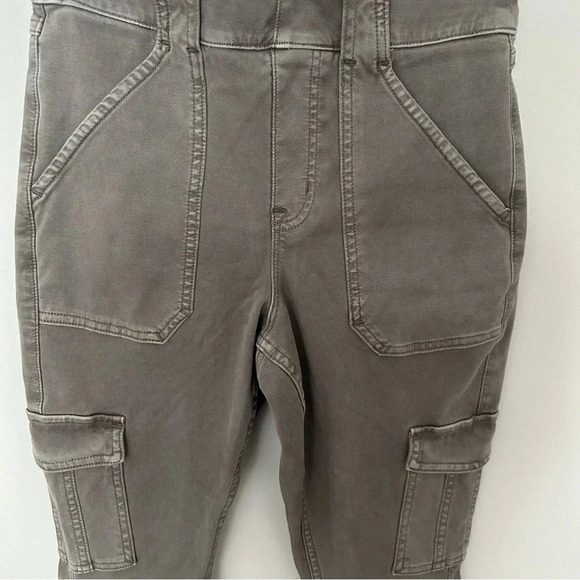 Spanx Stretch Twill Ankle Cargo Pant Khaki Green Size Small - Picture 3 of 7